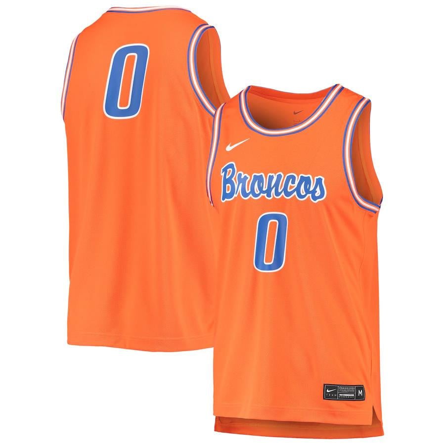 0 Boise State Broncos Retro Basketball Jersey - Orange