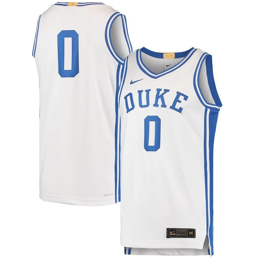 0 Duke Blue Devils Limited Basketball Jersey - White