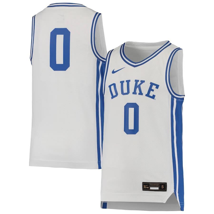 0 Duke Blue Devils Youth Team Basketball Jersey - White