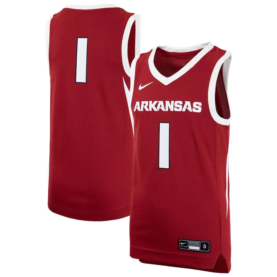 #1 Arkansas Razorbacks Basketball Jersey - Crimson