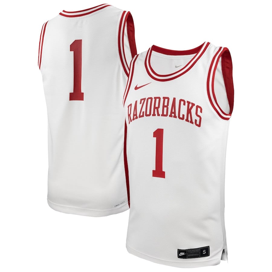 #1 Arkansas Razorbacks Basketball Jersey - White
