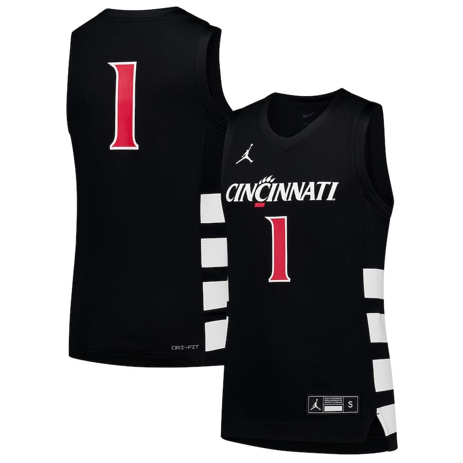 #1 Cincinnati Bearcats Basketball Jersey - Black