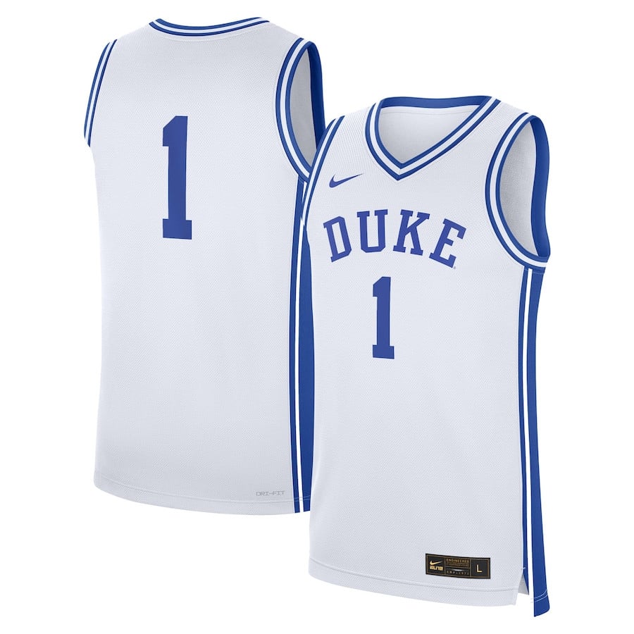 #1 Duke Blue Devils Home Jersey - White
