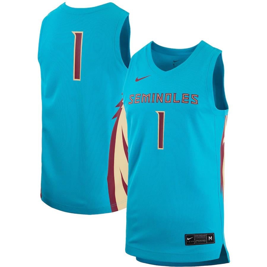 1 Florida State Seminoles Team Alternate Basketball Jersey - Turquoise