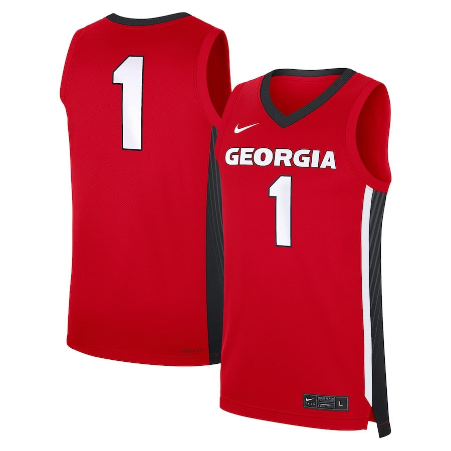 #1 Georgia Bulldogs Nil Men's Basketball Player Jersey - Red