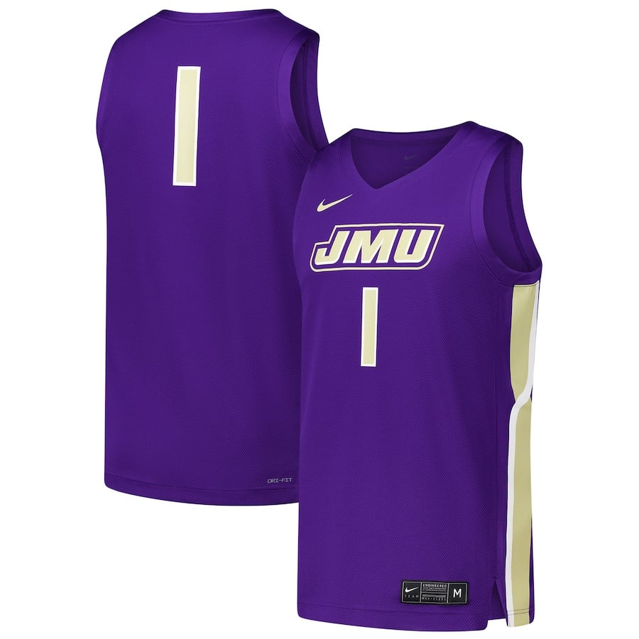 #1 James Madison Dukes Basketball Jersey - Purple