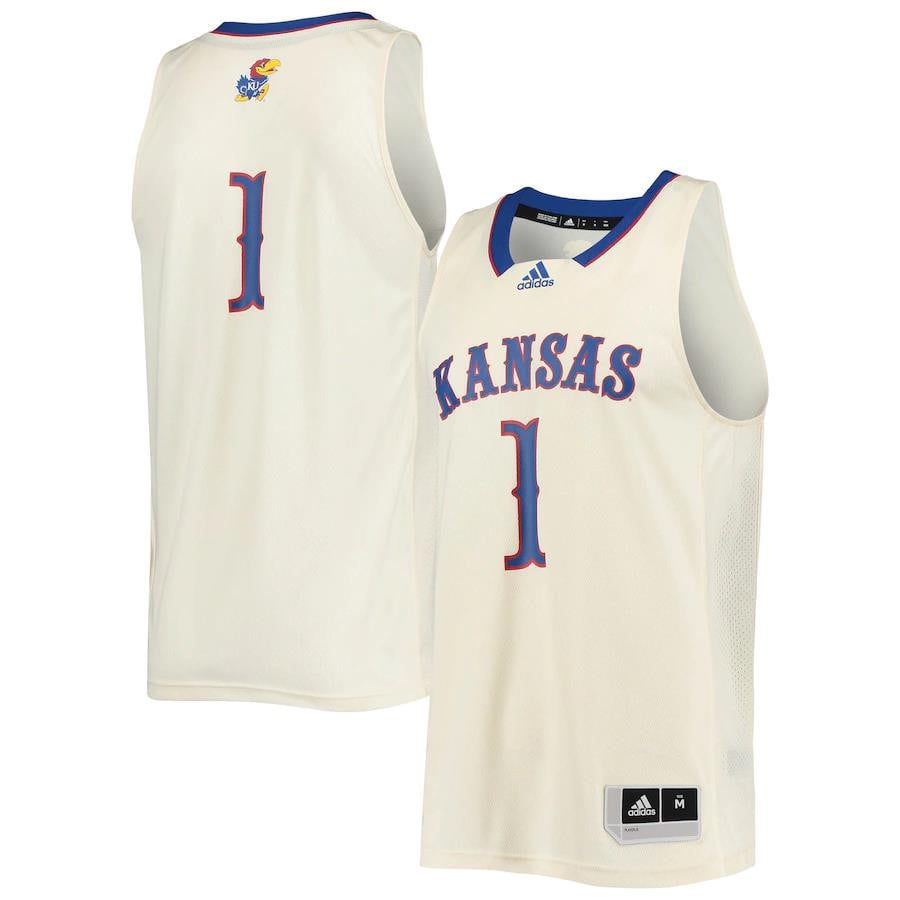 1 Kansas Jayhawks Swingman Basketball Jersey - Cream