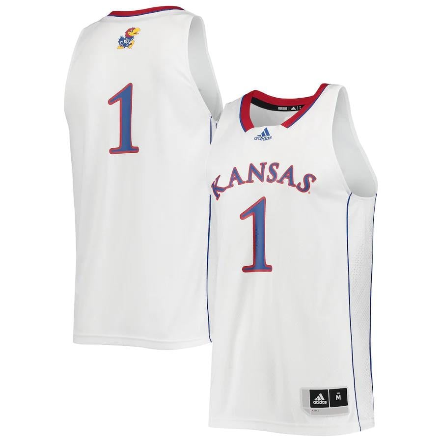 1 Kansas Jayhawks Swingman Basketball Jersey - White