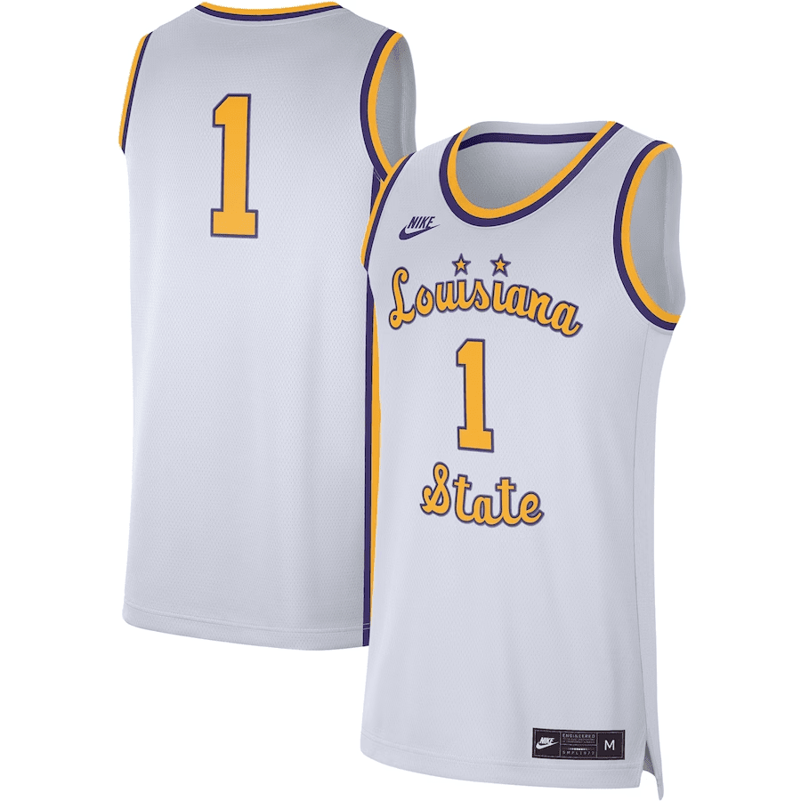 #1 Lsu Tigers Basketball Jersey - White
