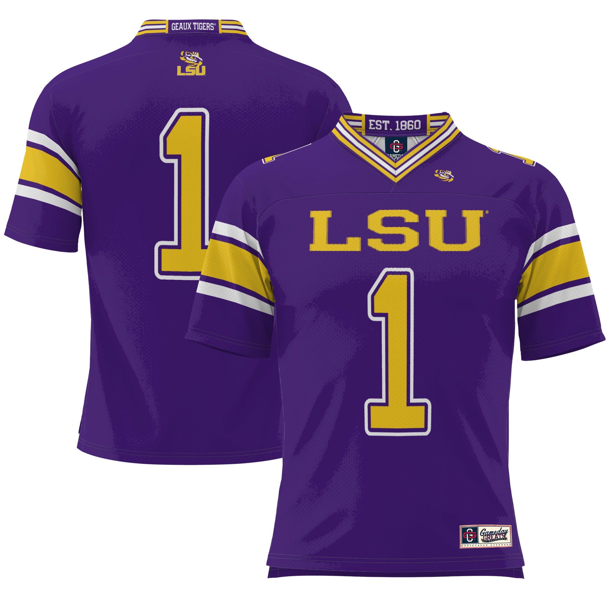 #1 Lsu Tigers Prosphere Endzone Football Men Jersey - Purple
