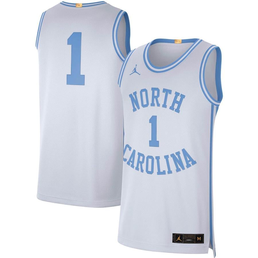 1 North Carolina Tar Heels Jordan Brand Retro Limited Jersey - White