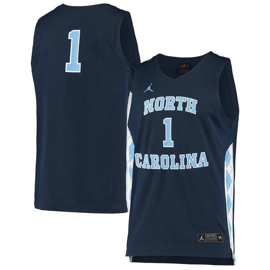 1 North Carolina Tar Heels Jordan Brand Unisex Basketball Jersey - Navy