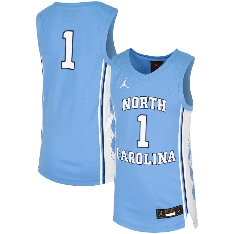 1 North Carolina Tar Heels Jordan Youth Team Basketball Jersey - Carolina Blue