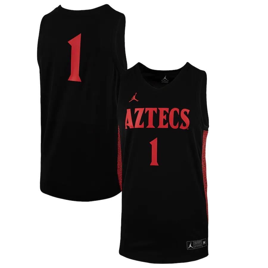 1 San Diego State Aztecs Jordan Brand Team Basketball Jersey - Black