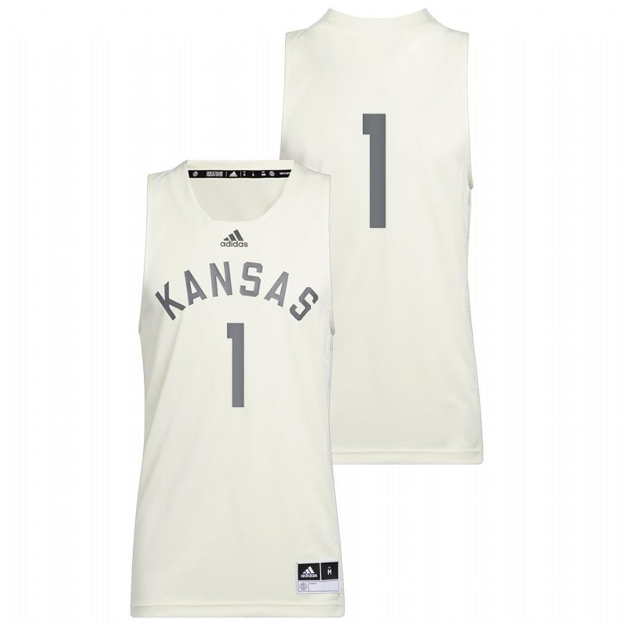 1 White Kansas Jayhawks 2022 College Basketball Reverse Retro Jersey