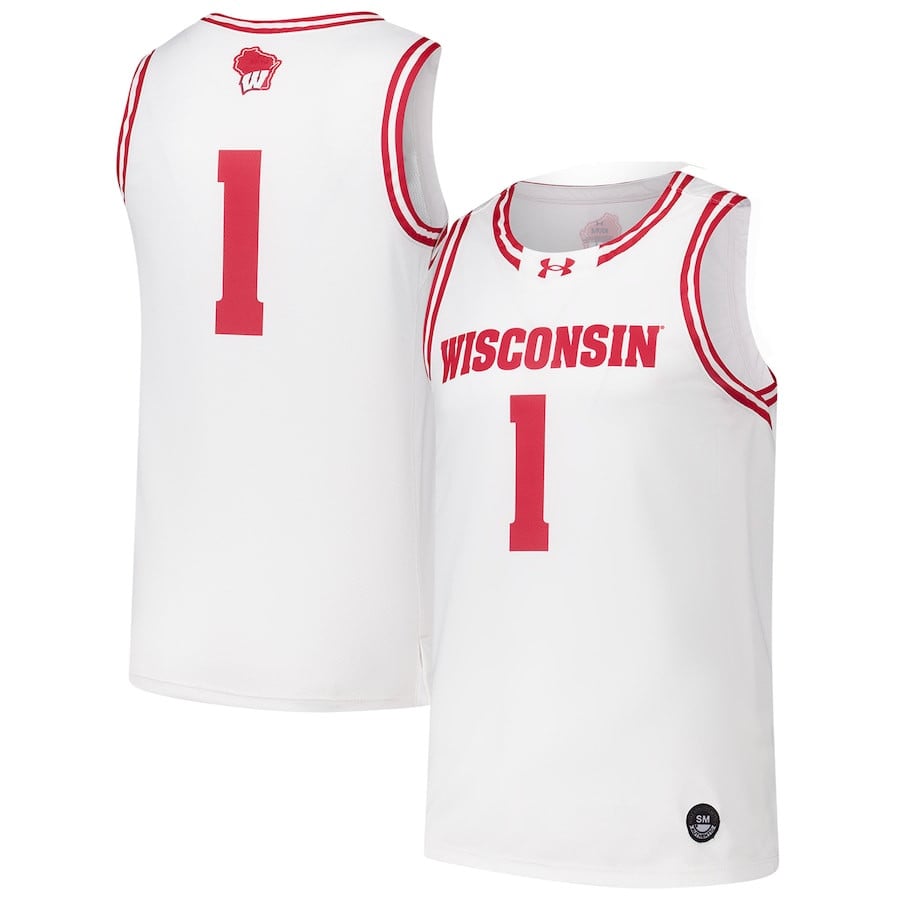 #1 Wisconsin Badgers Basketball Jersey - White