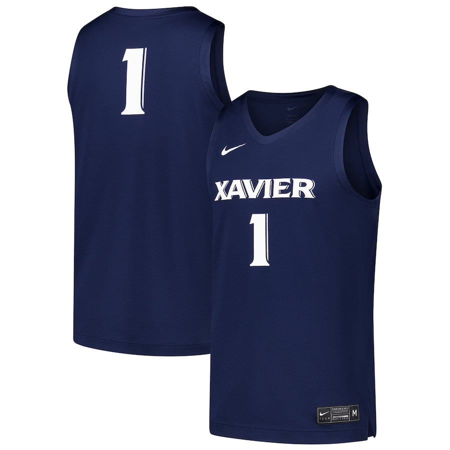 #1 Xavier Musketeers Basketball Jersey - Navy