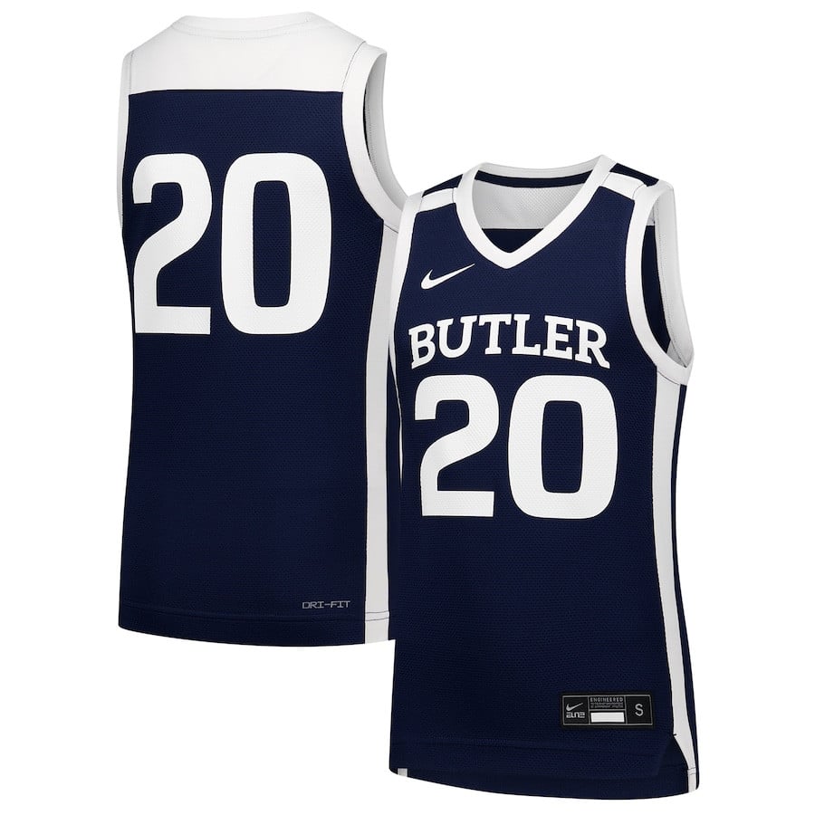 #20 Butler Bulldogs Basketball Jersey - Navy