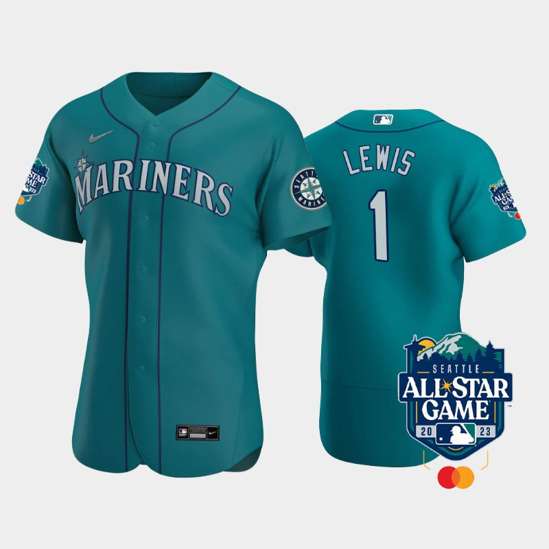 2023 All-star Game Seattle Mariners 1 Kyle Lewis Aqua Jersey