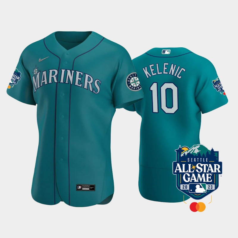 2023 All-star Game Seattle Mariners 10 Jarred Kelenic Aqua Jersey
