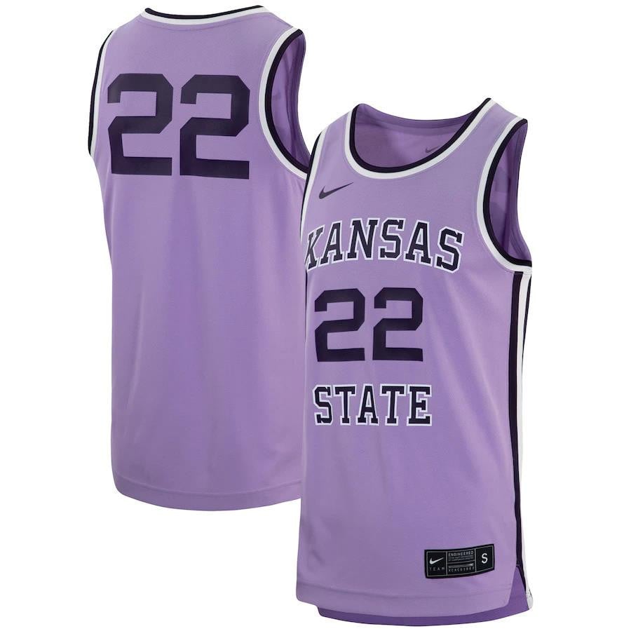 22 Kansas State Wildcats Retro Basketball Jersey - Purple