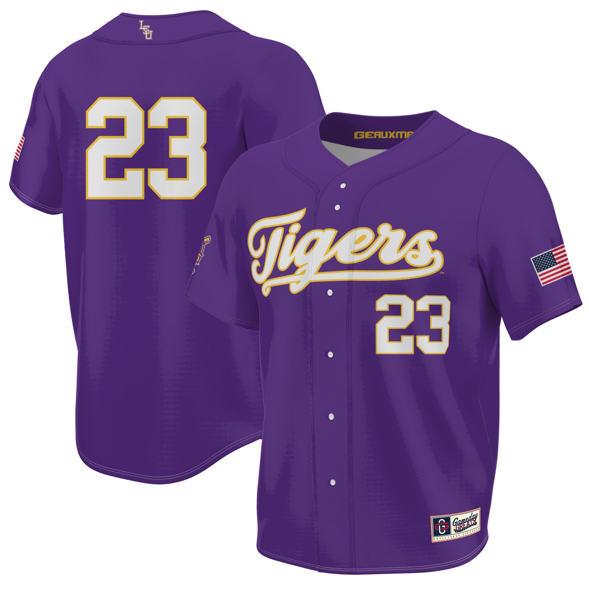 #23 Lsu Tigers 2023 World Series Champions Jersey - Men Purple