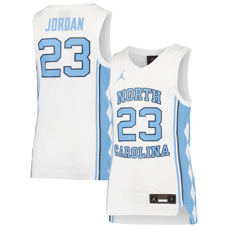 23 North Carolina Tar Heels Jordan Brand Youth Team Basketball Jersey - White