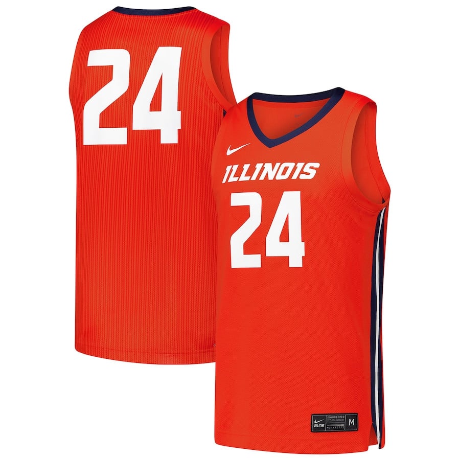 #24 Illinois Fighting Illini Basketball Jersey - Orange