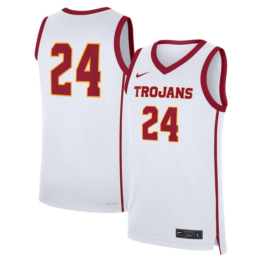 #24 Usc Trojans Home Jersey - White