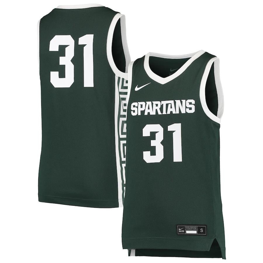 31 Michigan State Spartans Youth Team Basketball Jersey - Green