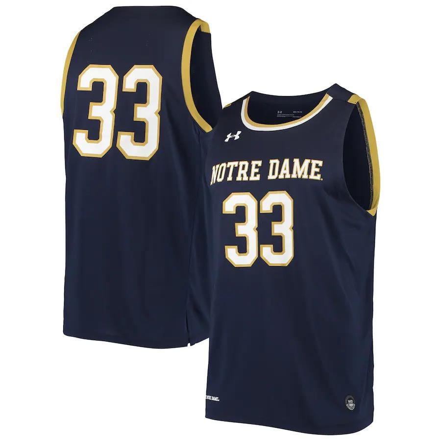 33 Notre Dame Fighting Irish Under Armour College Basketball Jersey - Navy