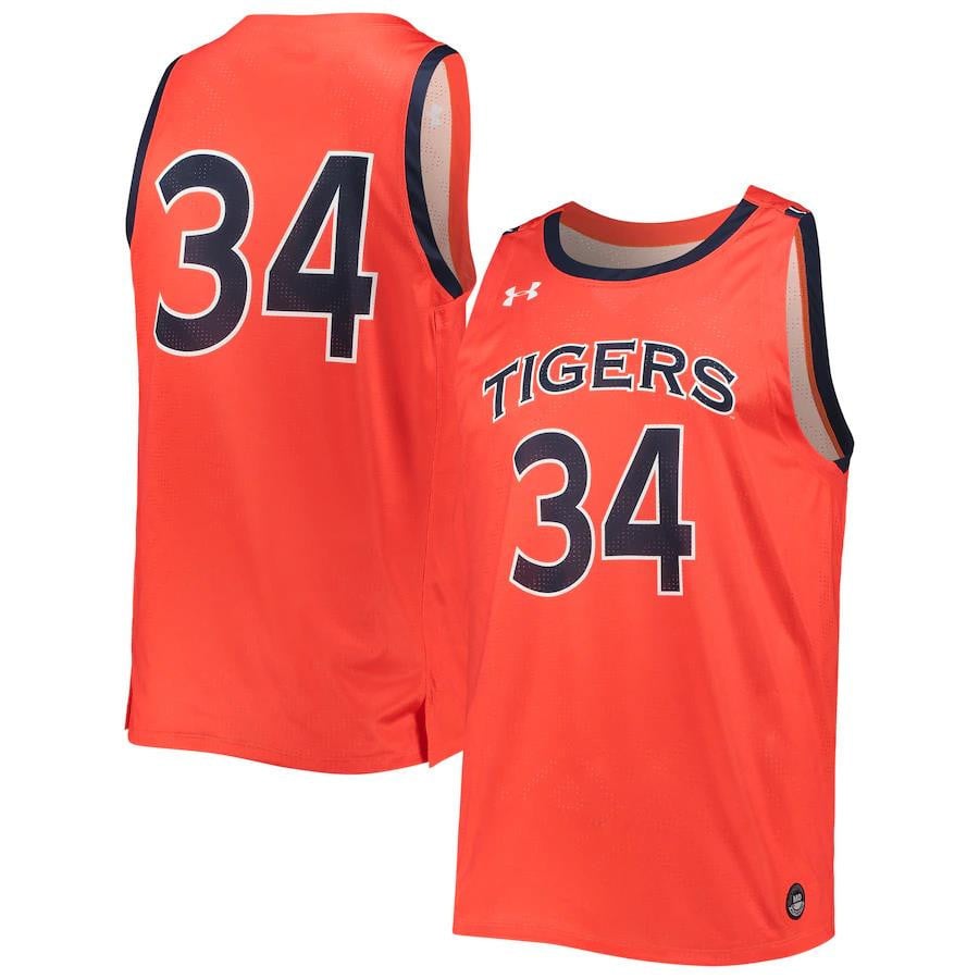 34 Auburn Tigers Under Armour Alternate Basketball Jersey - Orange