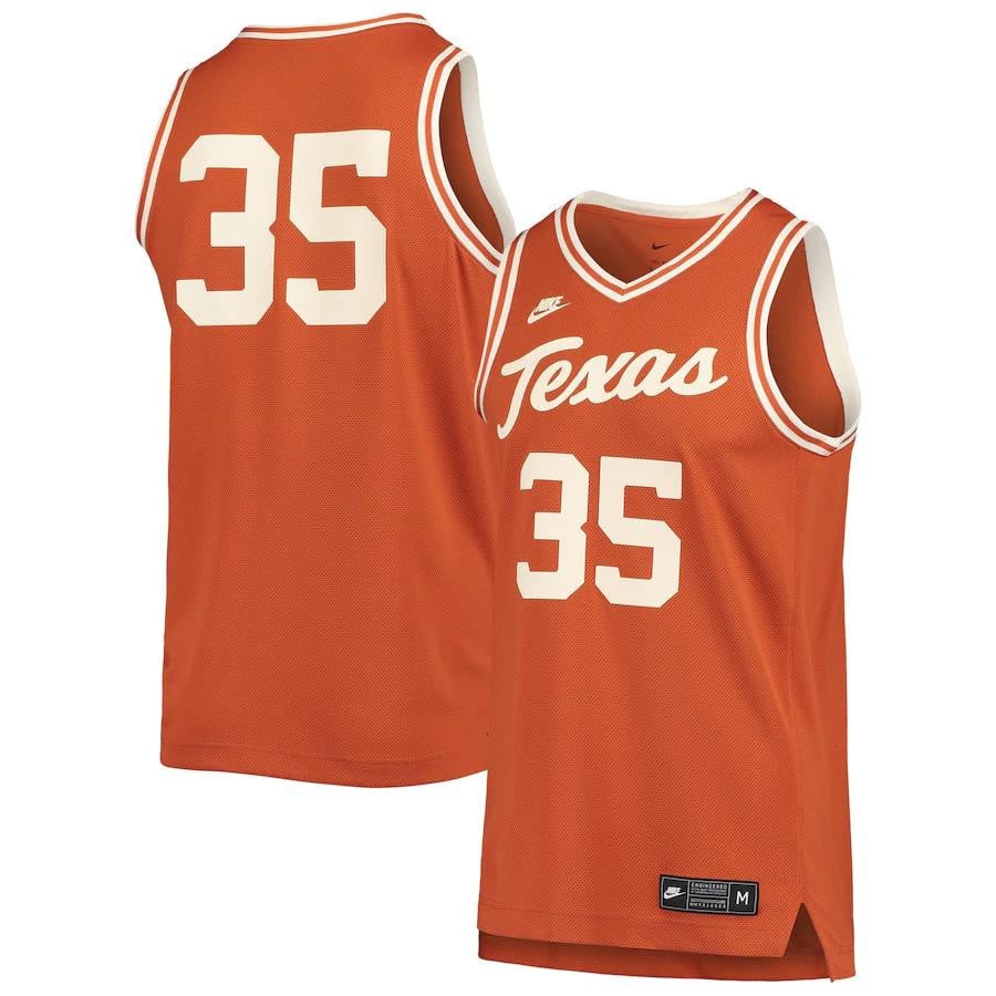35 Texas Longhorns Retro Basketball Jersey - Texas Orange