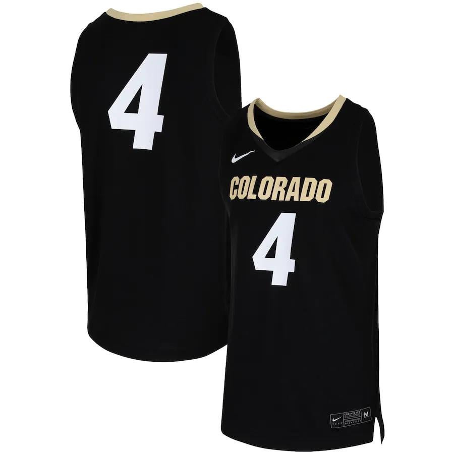 4 Colorado Buffaloes Team Basketball Jersey - Black