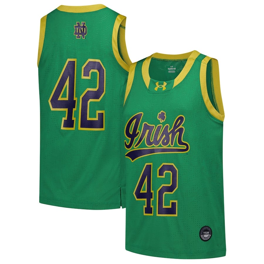 #42 Notre Dame Fighting Irish Basketball Jersey - Green