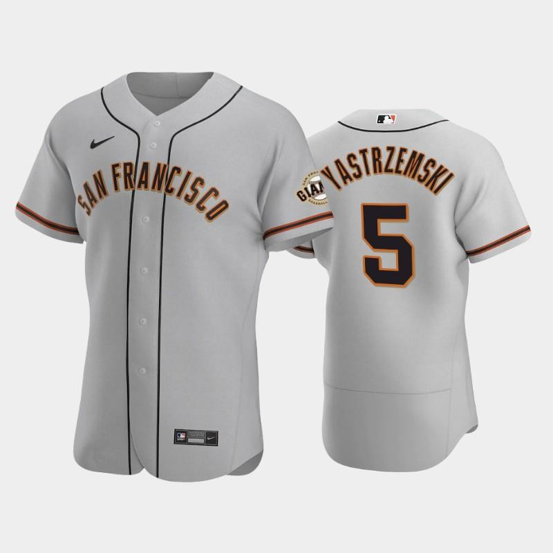 5 Mike Yastrzemski Gray Road San Francisco Giants Jersey