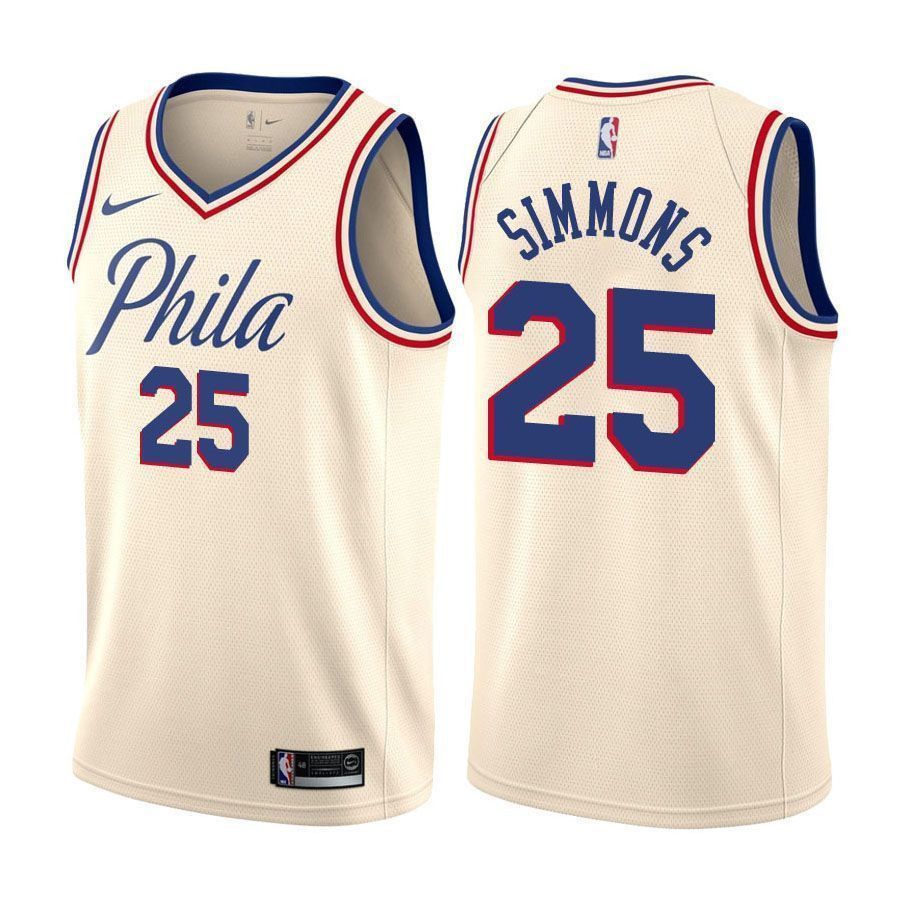 76ers Male Ben Simmons 25 City Edition Natural Jersey