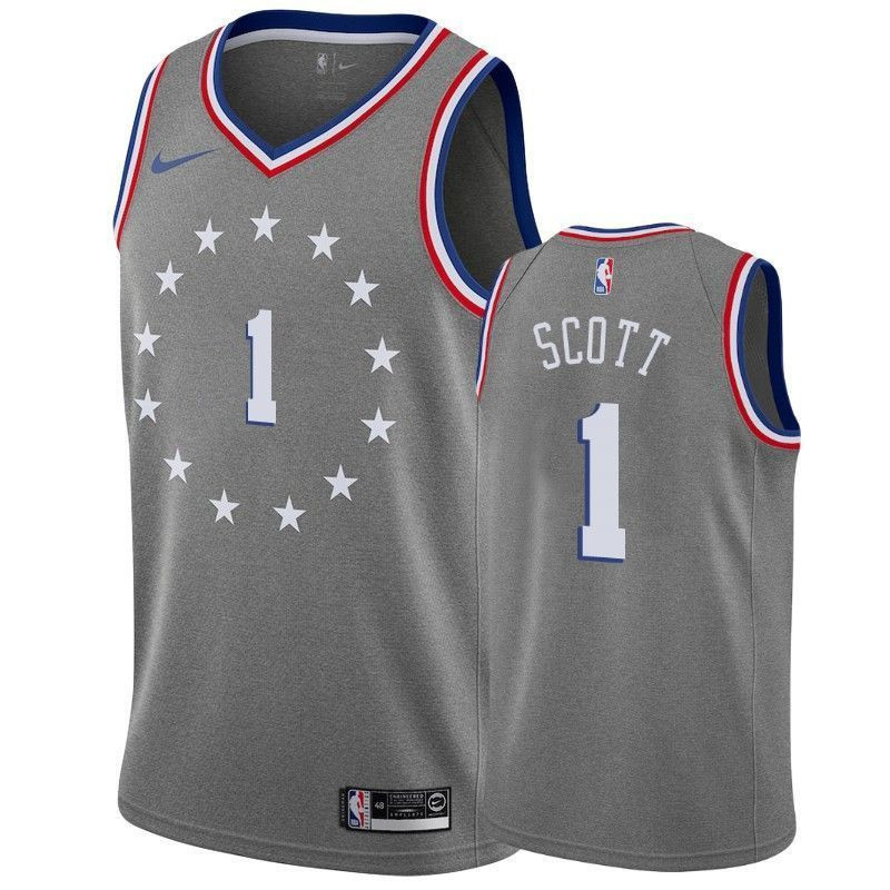 76ers Male Mike Scott 1 City Gray Jersey