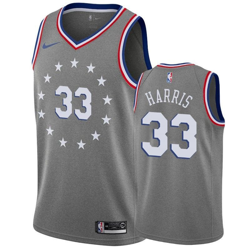 76ers Male Tobias Harris 33 City Gray Jersey