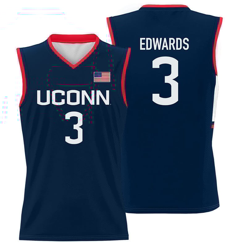 Aaliyah Edwards #3 Uconn Huskies Basketball Jersey - Men Navy