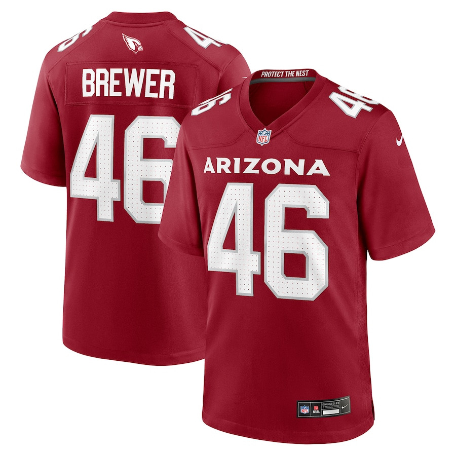 Aaron Brewer 46 Arizona Cardinals Team Game Men Jersey - Cardinal Js8791