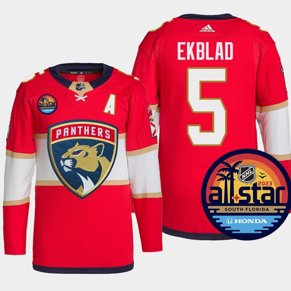 Aaron Ekblad 5 Florida Panthers Red Jersey 2023 All-star
