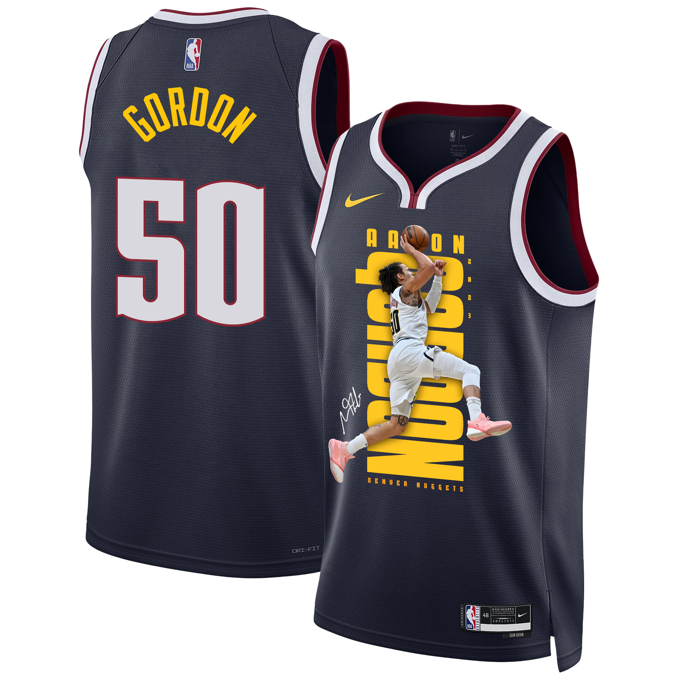 Aaron Gordon 50 Denver Nuggets Slamming Skills 2023 Nba Champions Swingman Jersey - Black