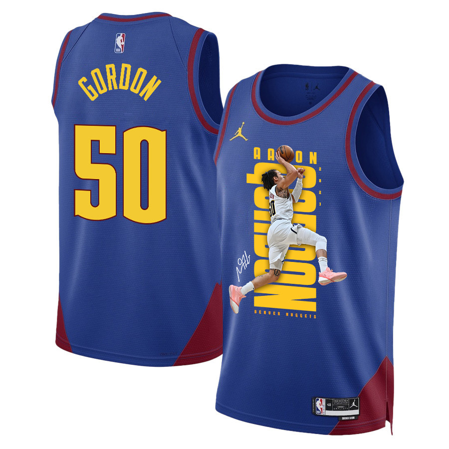 Aaron Gordon 50 Denver Nuggets Slamming Skills 2023 Nba Champions Swingman Jersey - Blue
