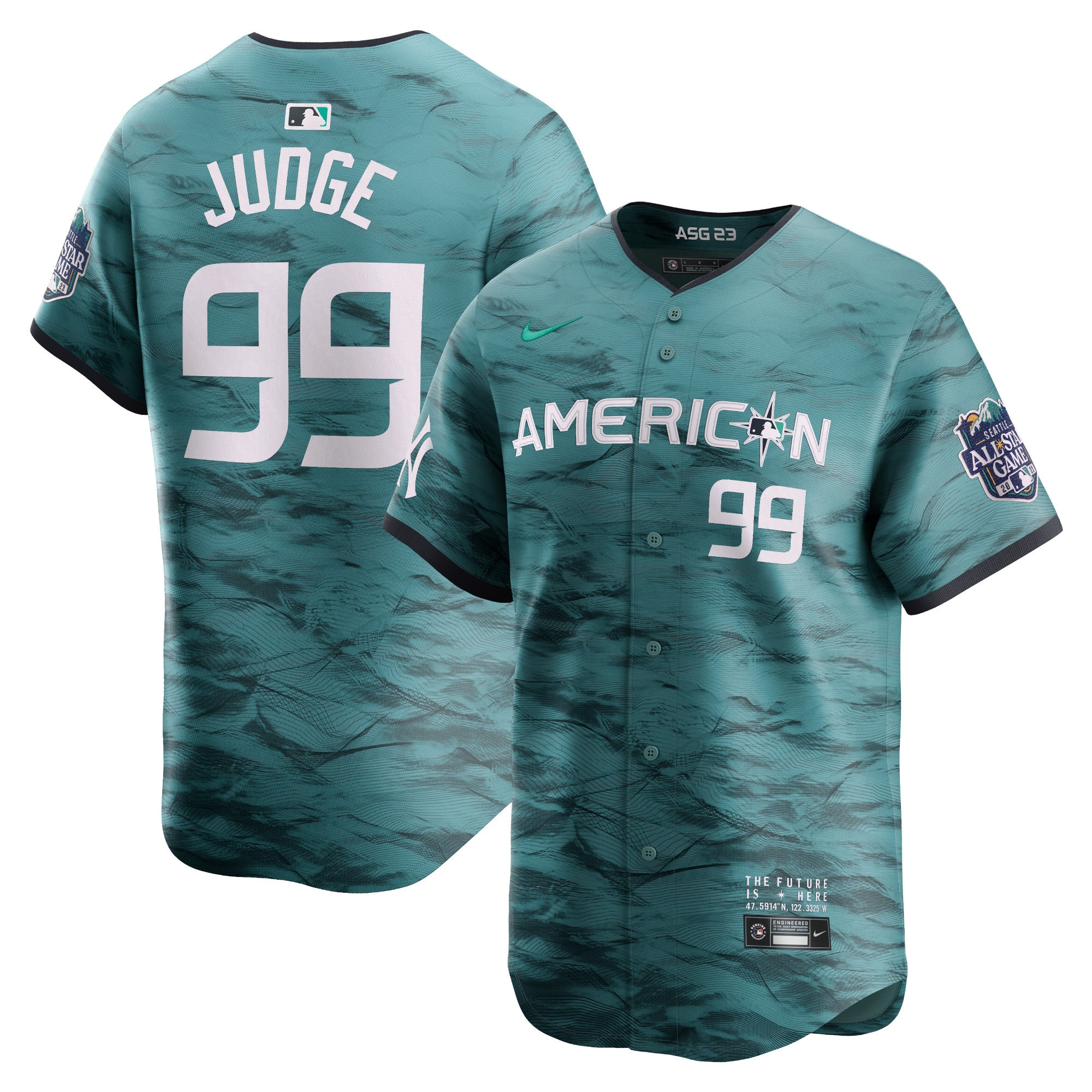 Aaron Judge 99 American League 2023 All-star Game Limited Jersey - Men Teal