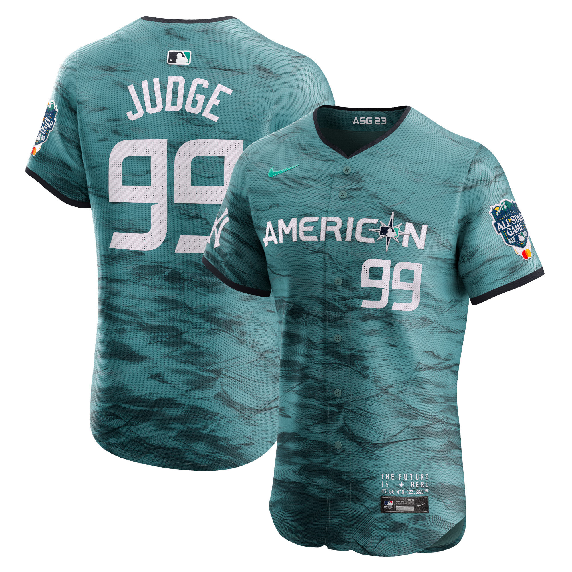 Aaron Judge 99 American League 2023 All-star Game Vapor Elite Jersey - Teal