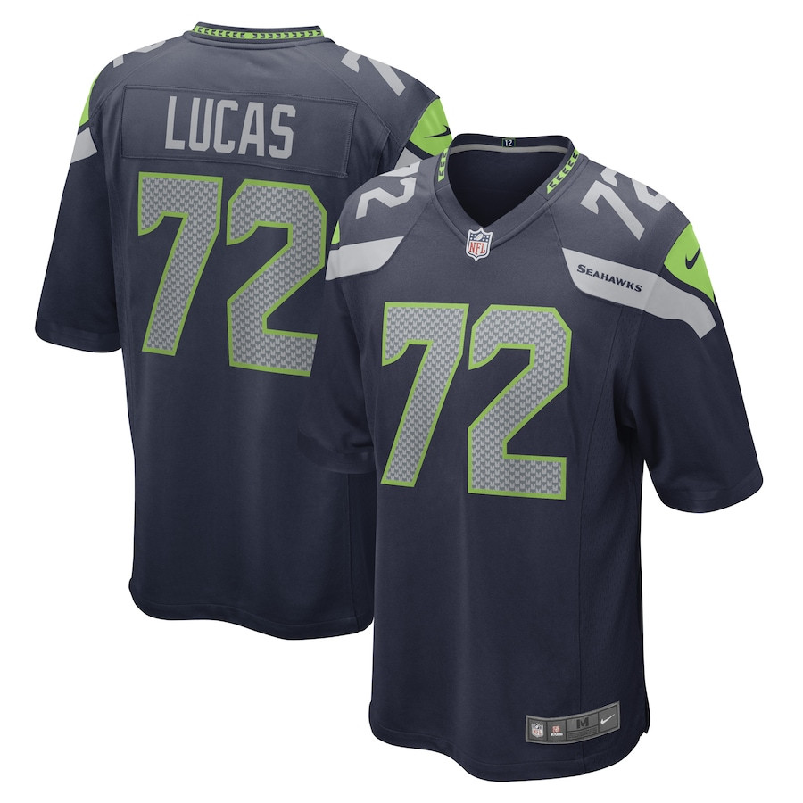 Abraham Lucas 72 Seattle Seahawks Men Game Jersey - College Navy Js6967