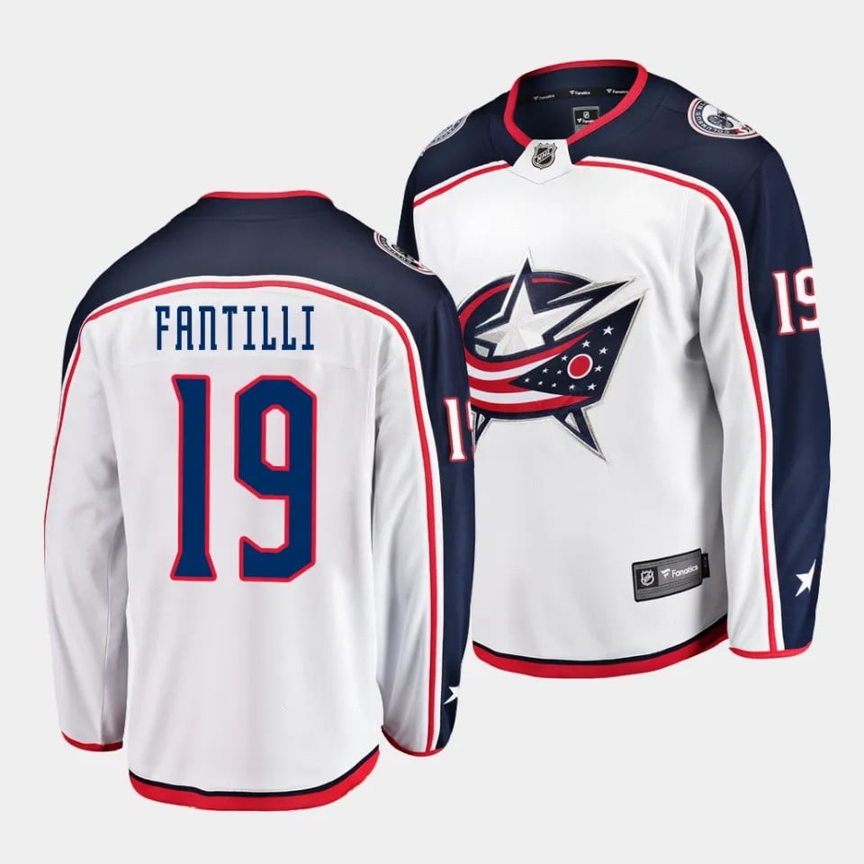 Adam Fantilli #19 Columbus Blue Jackets 2023 Draft Away Men Jersey - White