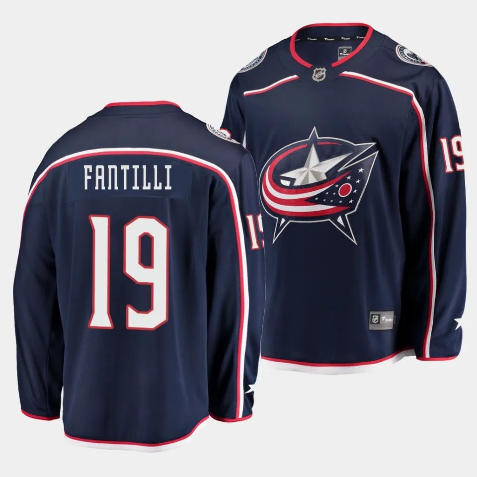 Adam Fantilli #19 Columbus Blue Jackets 2023 Draft Home Men Jersey - Navy