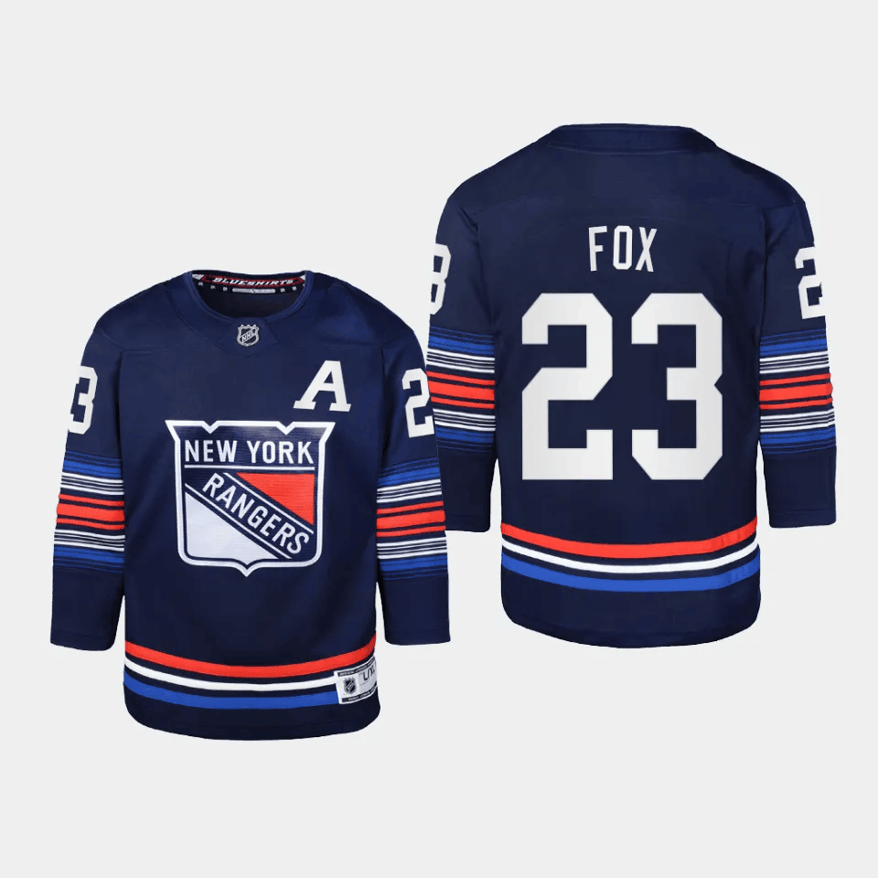 Adam Fox 23 New York Rangers 2024 Alternate Third Youth Jersey - Navy